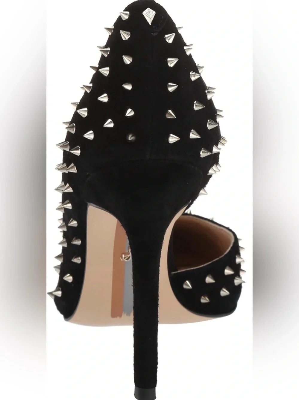 $149 Sam Edelman Haddlee d’orsay stud heel shoes 10 punk pump leather black